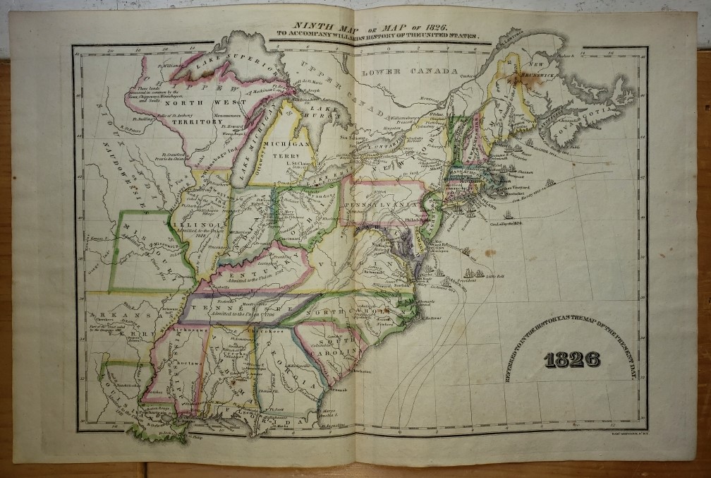 Image for Original Map - "Ninth Map or Map of 1826."  A Series of Maps to Willard's History of the United States, or, Republic of America.