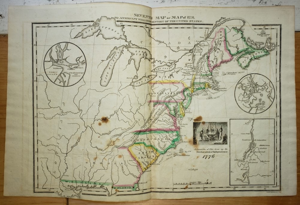 Image for Original Map - "Seventh Map or Map of 1776."  A Series of Maps to Willard's History of the United States, or, Republic of America.
