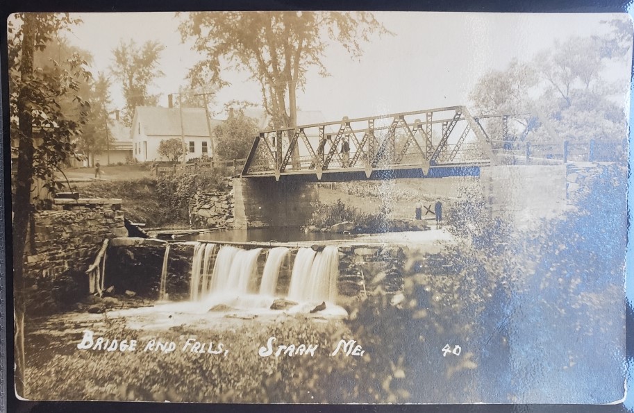 Image for Real Photo Post Card: "Bridge and Falls, Starke, ME., 40"