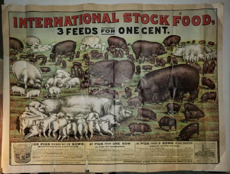 Image for Original Print - "International Stock Food.  3 Feeds for One Cent."