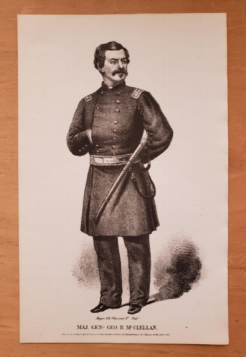 Image for Original Hand-colored Letter Sheet Showing General George B. McClellan, c. 1862