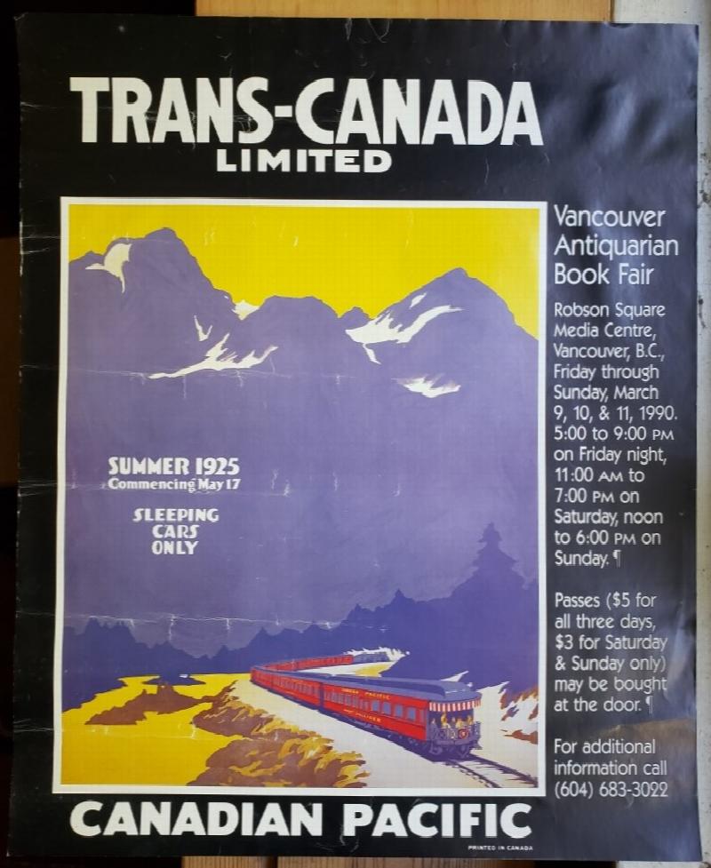 Image for Original Book Fair Poster - "Vancouver Antiquarian Book Fair, Robson Square Media Centre, Vancouver, B.C., Friday through Sunday, March 9, 10, 11, 1990.  ..."