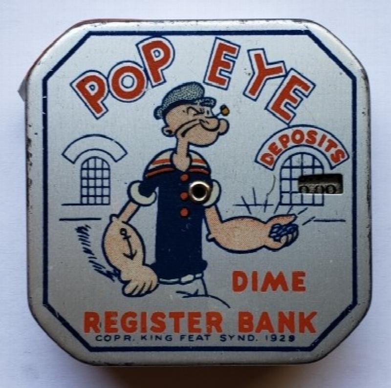 Image for Original Miniature Dime Bank - "Popeye Dime Register Bank"