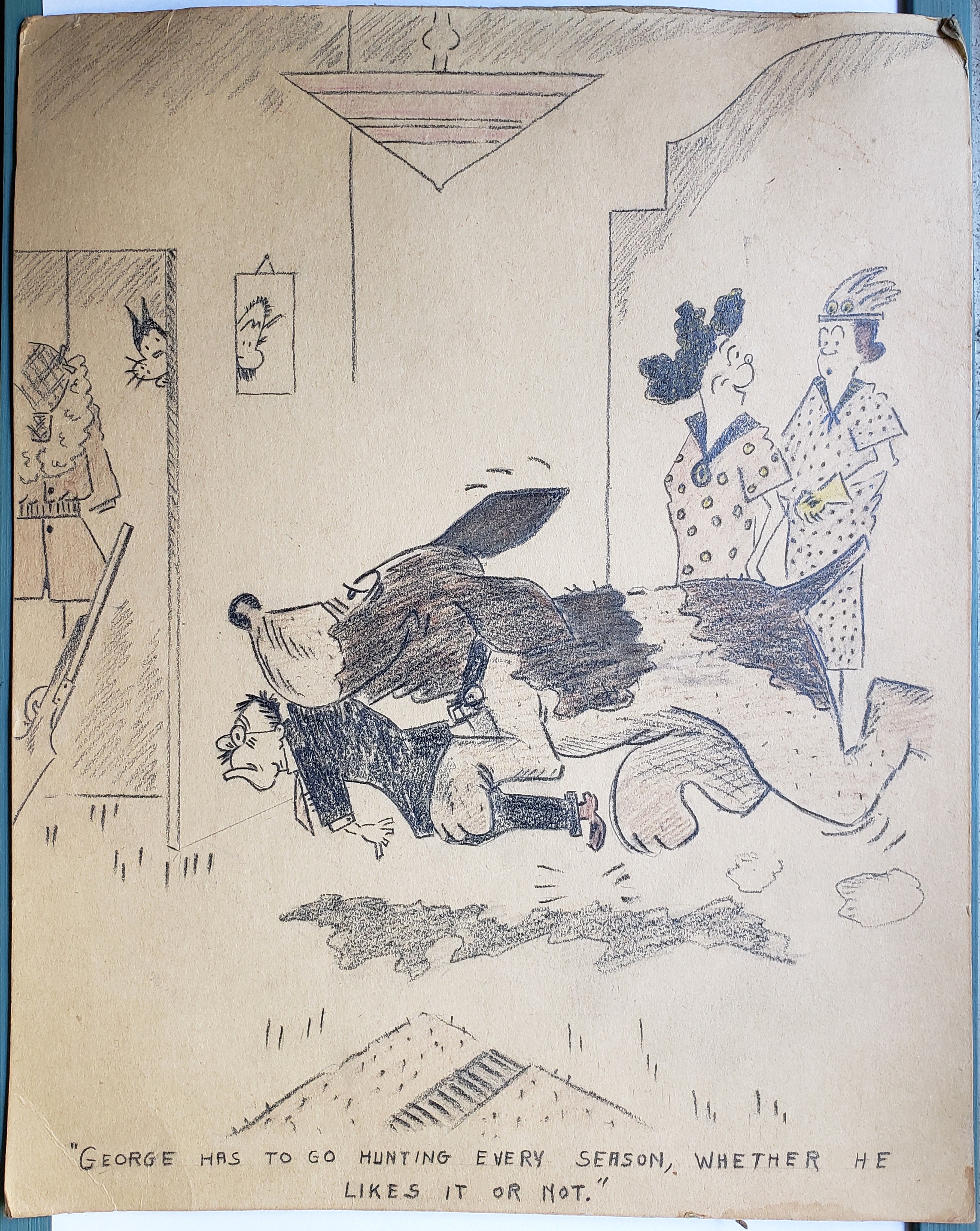 Original Drawing by George Herriman for the Comic Panel Series, Embarrassing Moments, c. 1928-1932
